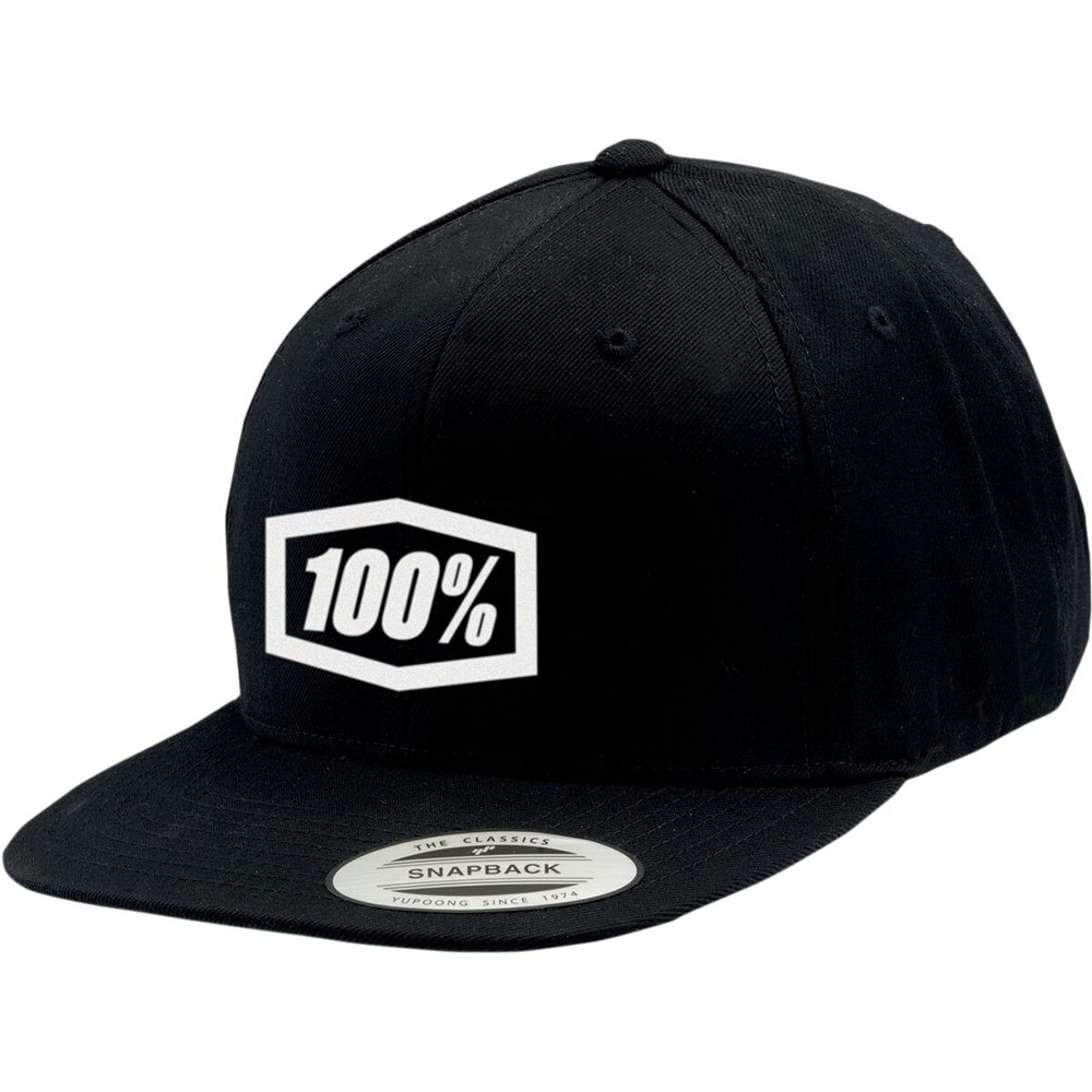 100% Snapback Cap Kappe schwarz weiss