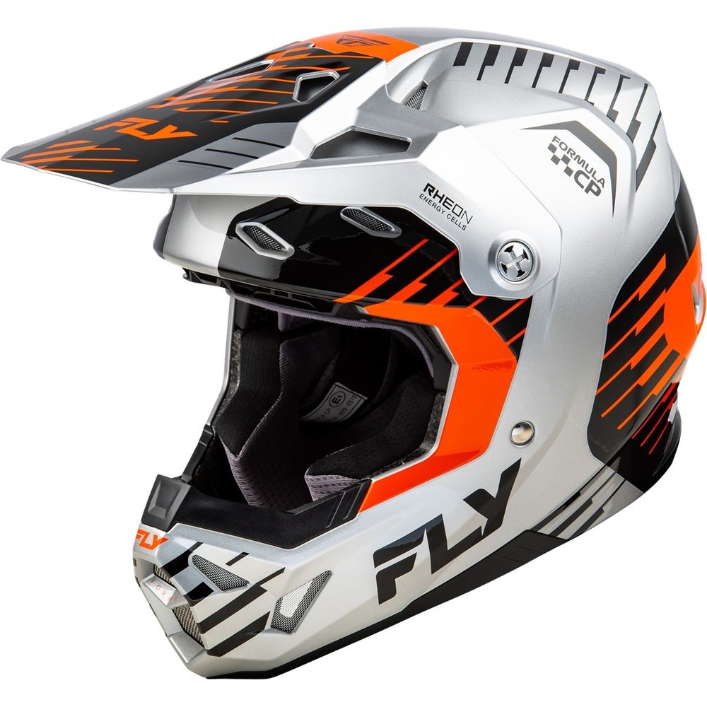 FLY Formula Cp Motocross Helm Slice grau-orange-schwarz