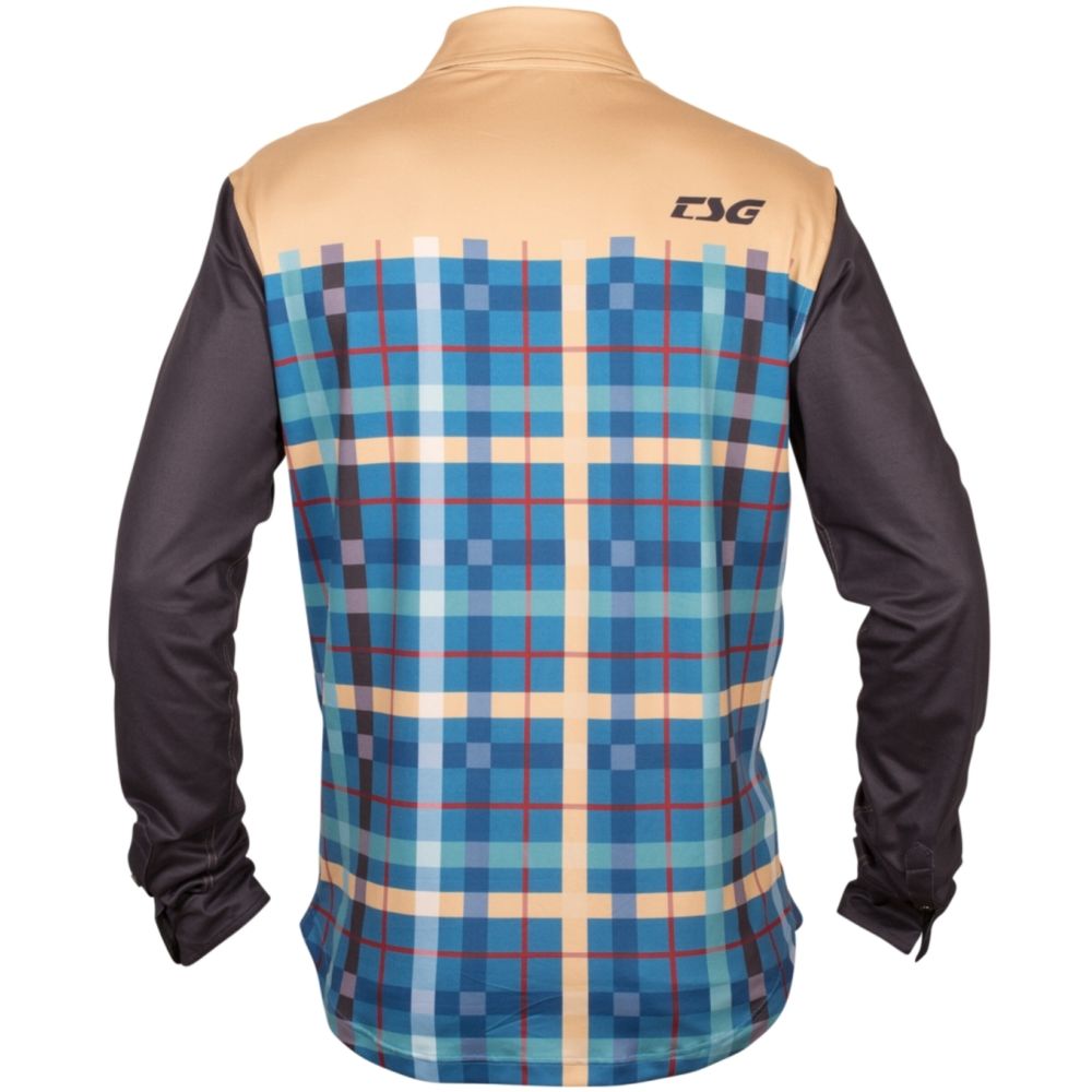 TSG Flanel LS langärmliges MTB Jersey  blau beige