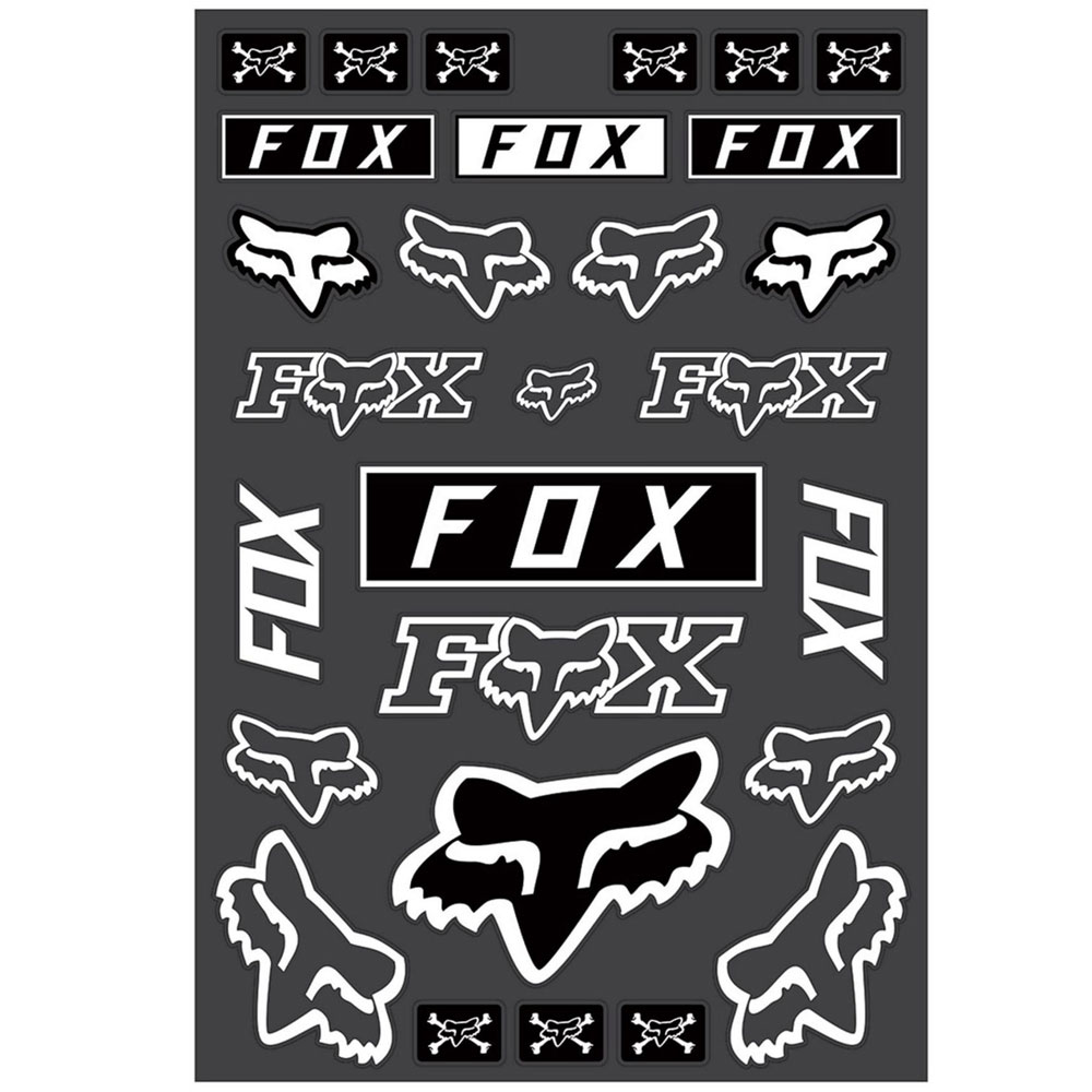 FOX Legacy Track Sticker Pack Aufkleberset weiss schwarz