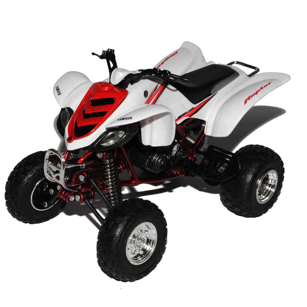 NEW RAY Yamaha Raptor 660R Quad 1:12 Maßstab weiss rot NEW RAY Yamaha Raptor 660R Quad 1:12 Maßstab weiss rot