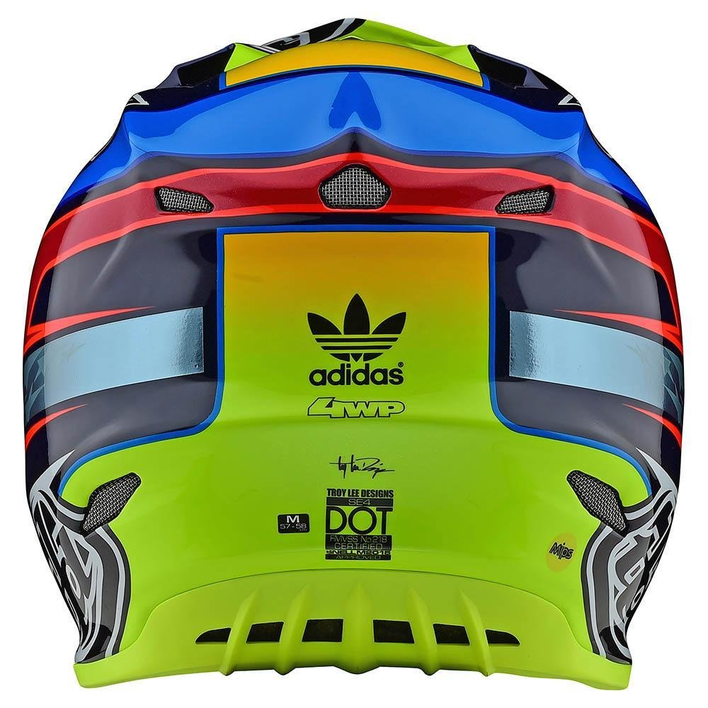 TROY LEE DESIGNS SE4 Carbon Speed Team Motocross Helm blau gelb TROY LEE DESIGNS SE4 Carbon Speed Team Motocross Helm blau gelb