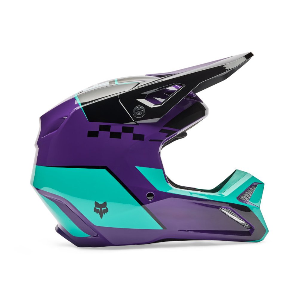 FOX V1 COLLECT Motocross Helm Lila/Türkis
