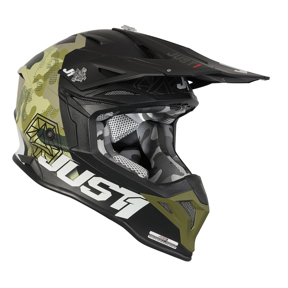 JUST1 J39 Kinetic Motocross Helm grün camo schwarz