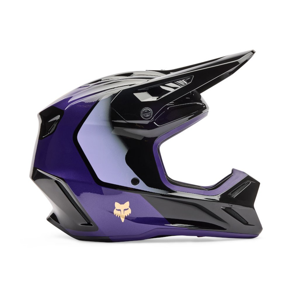 FOX V3 DRIP Motocross Helm Schwarz/Purple