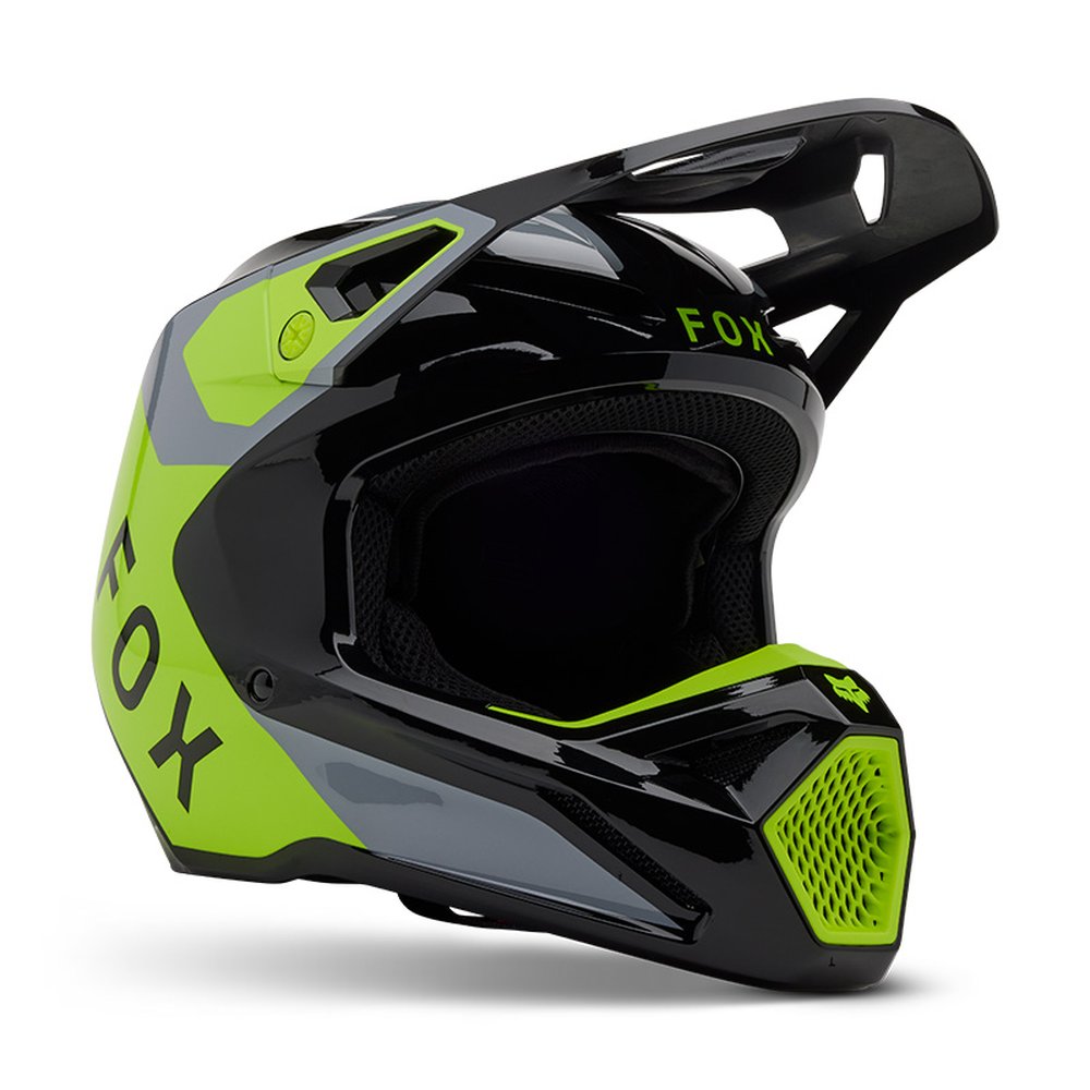 FOX V1 LEAN HELMET Motocross Helm Grau/Gelb