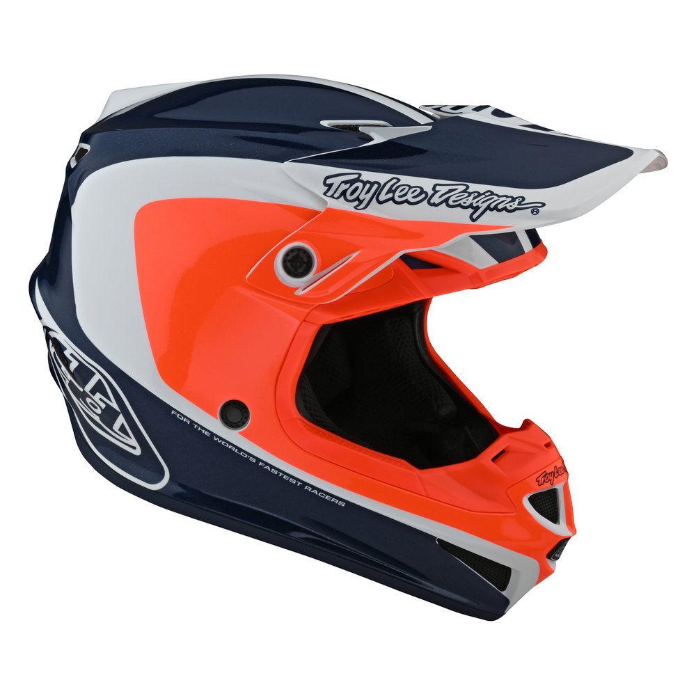 TROY LEE DESIGNS SE4 Polyacrylite Motocross Helm Corsa blau orange TROY LEE DESIGNS SE4 Polyacrylite Motocross Helm Corsa blau orange