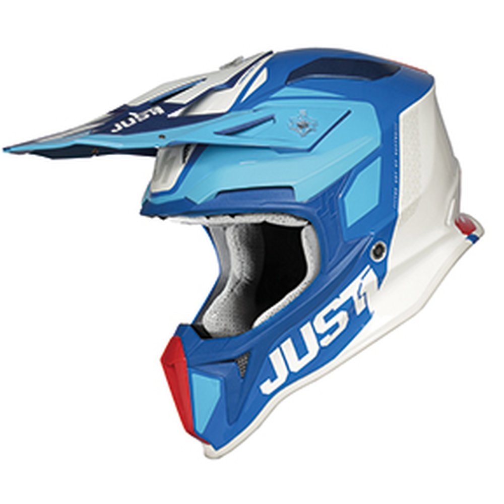 JUST1 J18 Pulsar Motocross Helm blau rot weiss