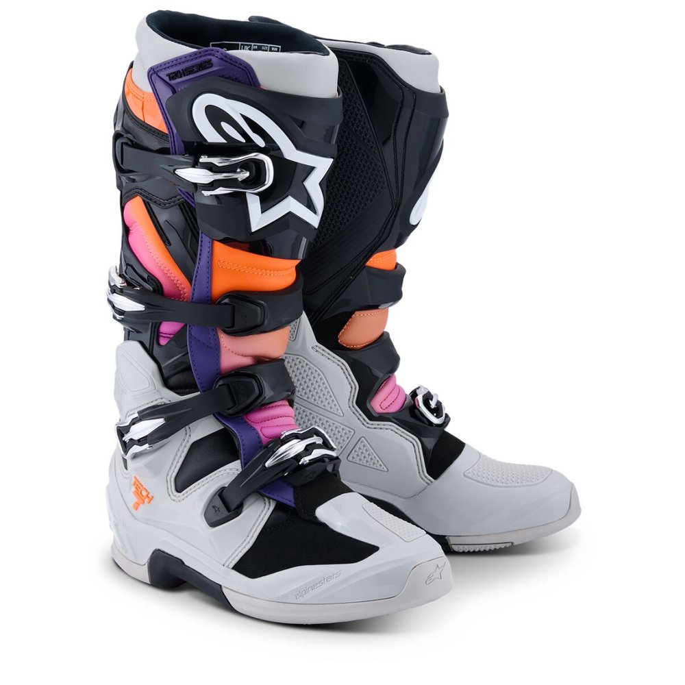 ALPINESTARS Tech 7 Motocross Stiefel schwarz/hell grau/neon orange/magenta rot