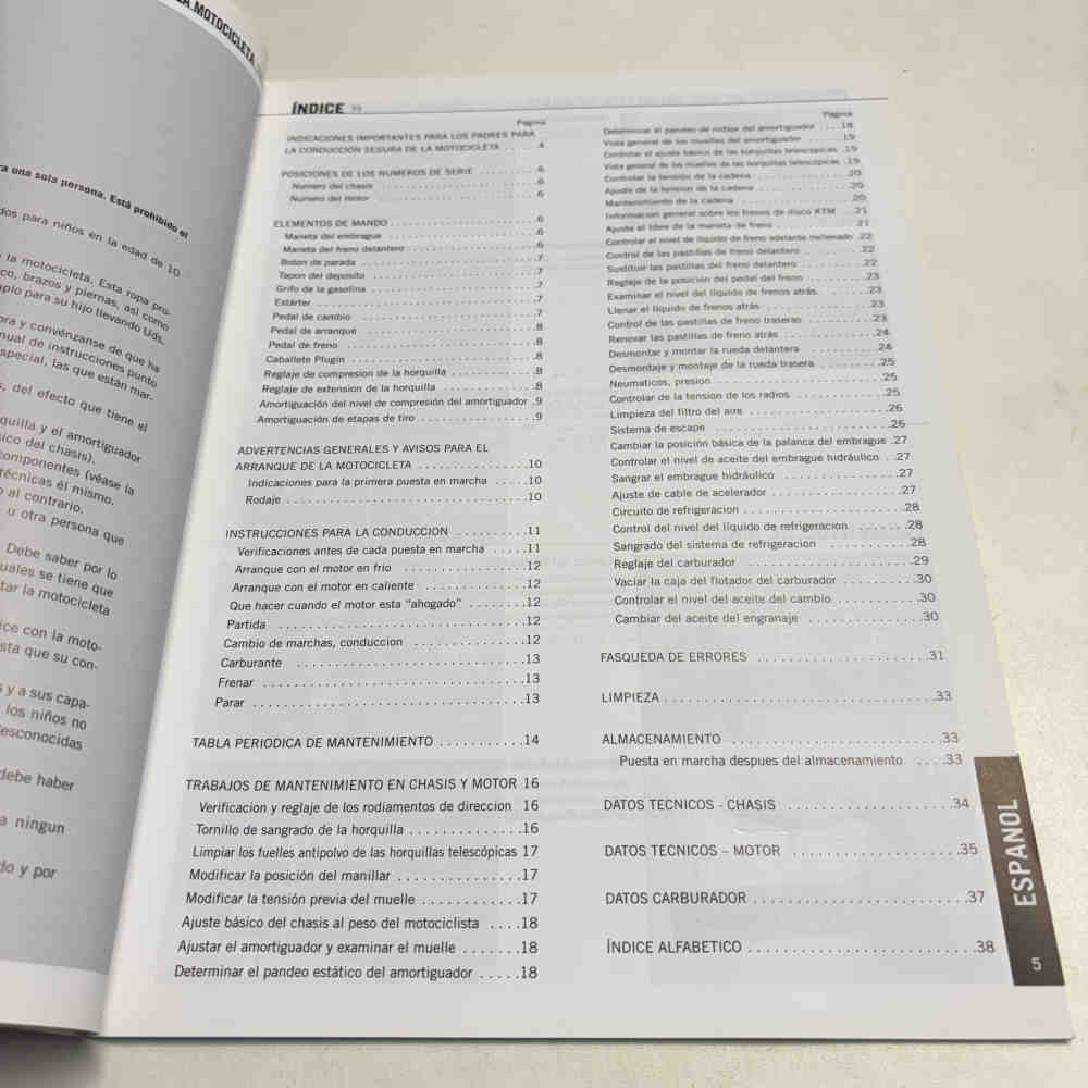 KTM 85 SX 2006 321171es Motorrad-Handbuch gebraucht