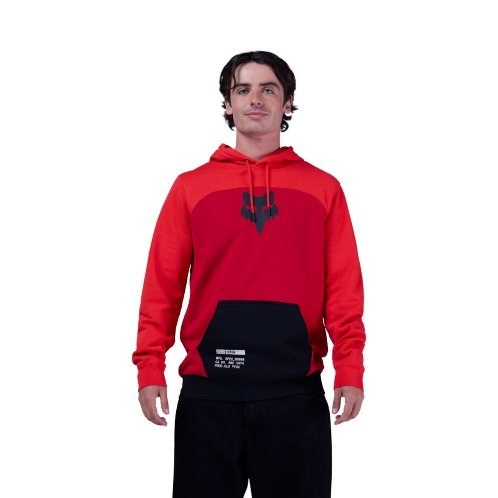 FOX FRACTURE PANELED FLC PO Hoodie Kapuzen Pullover Red
