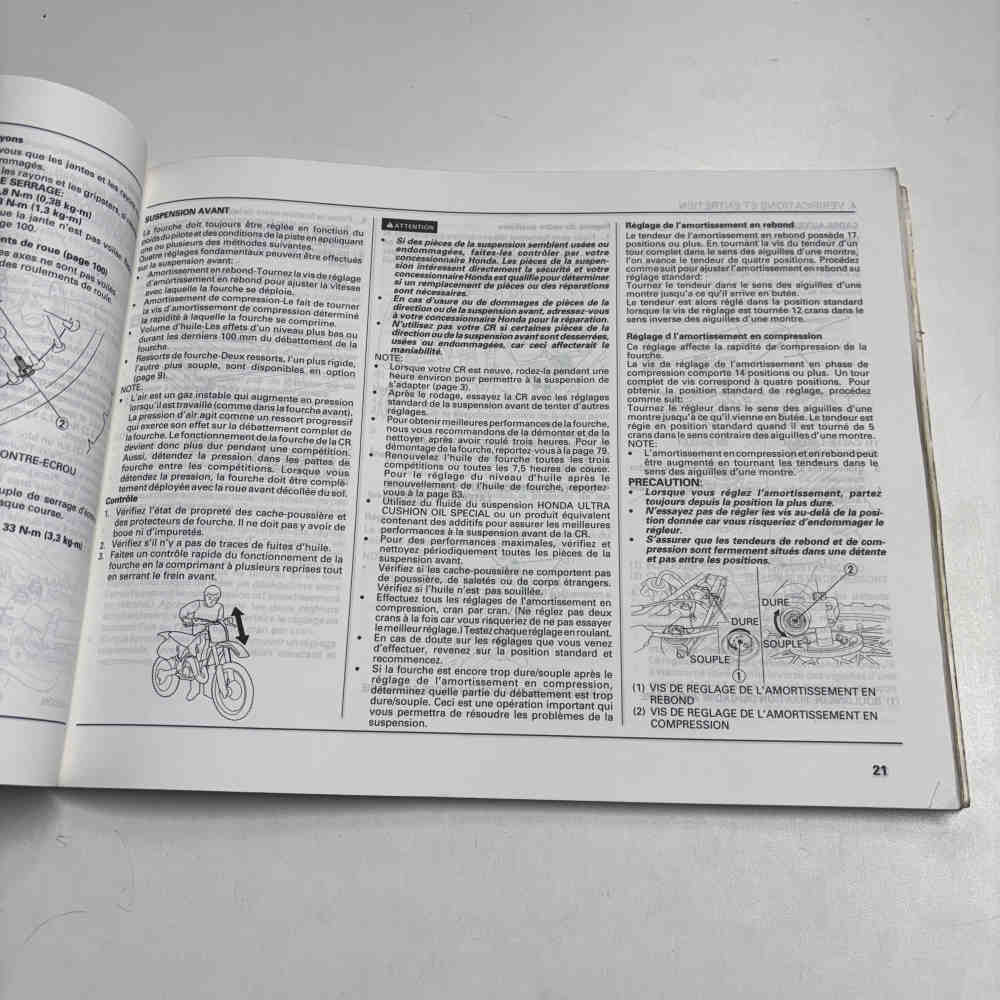 HONDA CR 125 R 1993 67KZ4620 00X67-KZ4-6200 Motorrad-Handbuch gebraucht