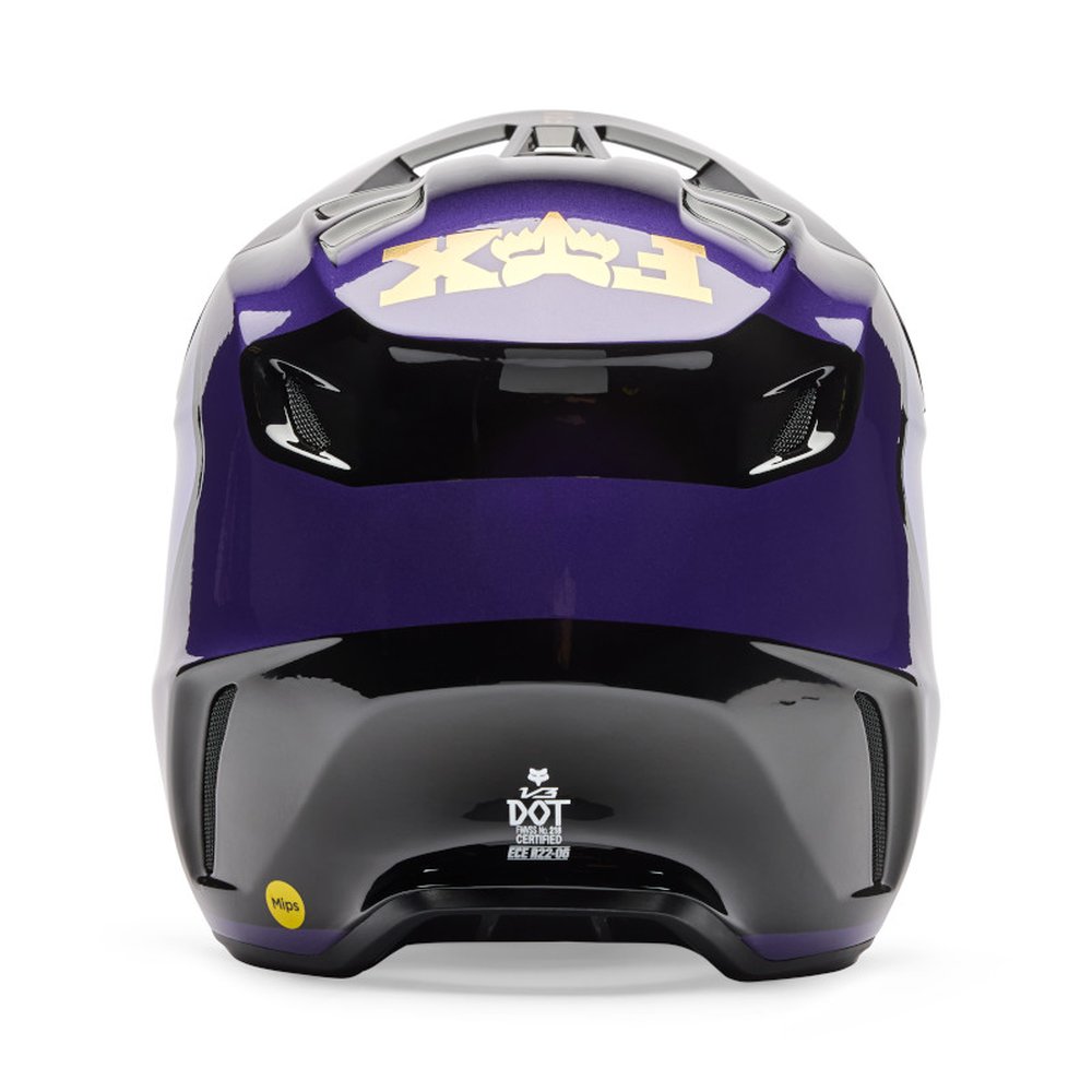 FOX V3 DRIP Motocross Helm Schwarz/Purple