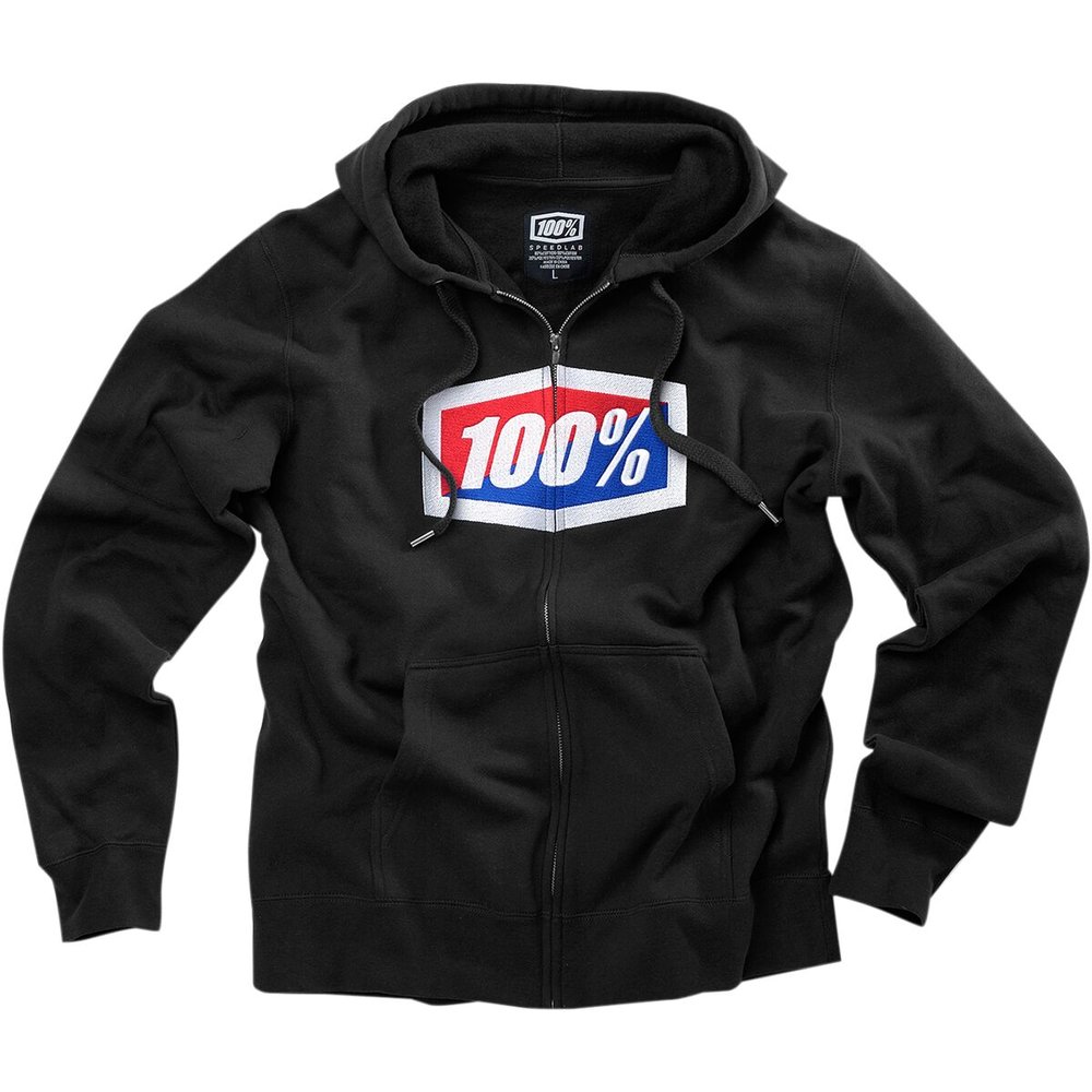 100% Official Fleece-Zip-Up Hoodie schwarz