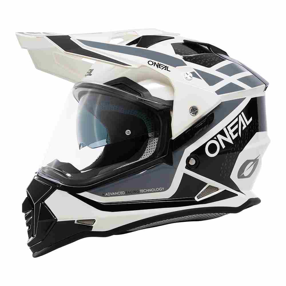 ONEAL Sierra R Enduro Motorrad Helm weiss schwarz grau