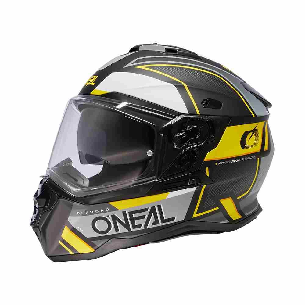 ONEAL D-SRS Square Enduro Motorrad Helm schwarz grau neon gelb