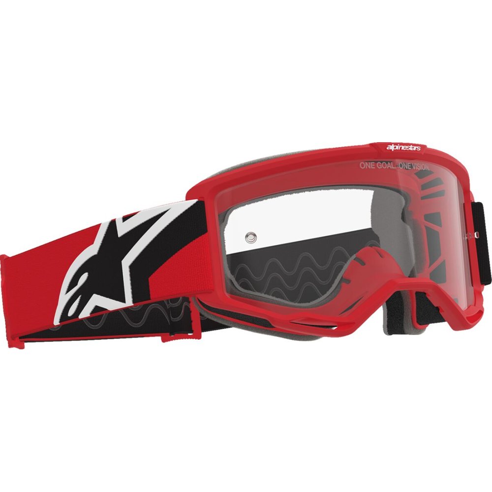 ALPINESTARS Vision OTG Brille MX Goggle rot/schwarz/weiss Clear