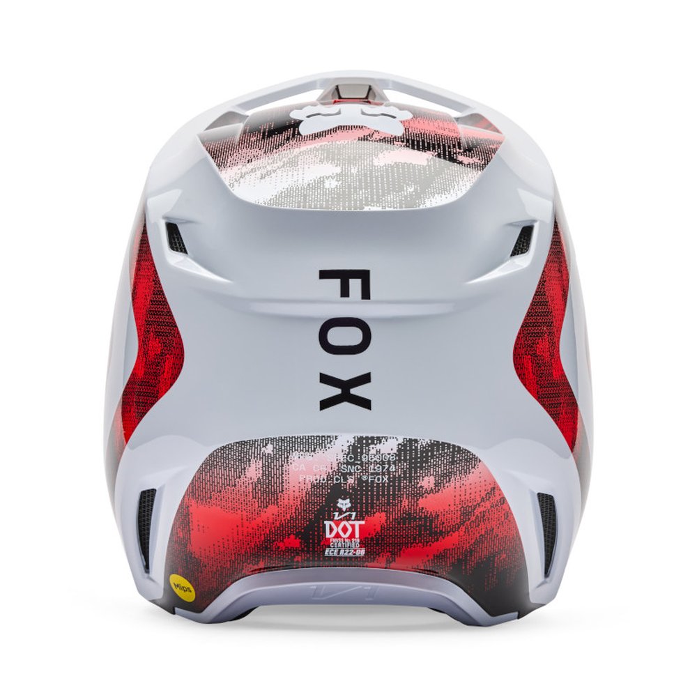 FOX V1 KAIROS Motocross Helm Weiss/Neon Rot