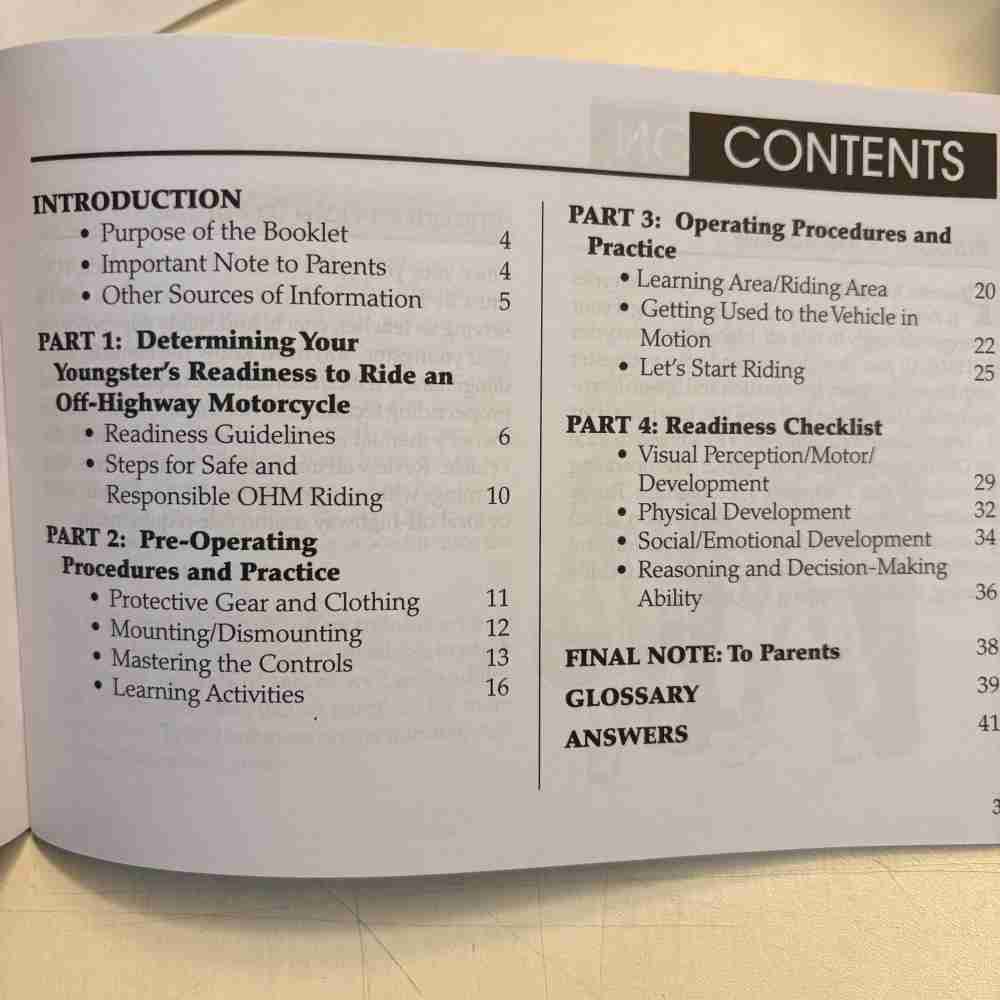 MSF Eltern/Kinder Offroad Motocross Tipps & Tricks Sicherheitshinweise englisch Parents Youngsters