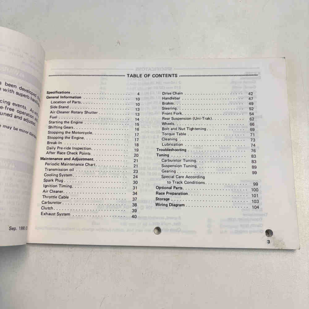 KAWASAKI KX 125/250/500 1991 99920-1545-02 Motorrad-Handbuch gebraucht