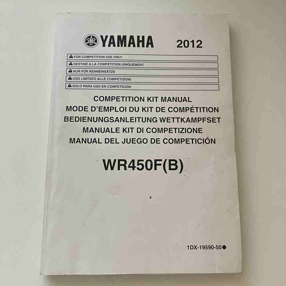 YAMAHA WR 450F(B) 2012 1DX-19590-50 Motorrad-Handbuch gebraucht
