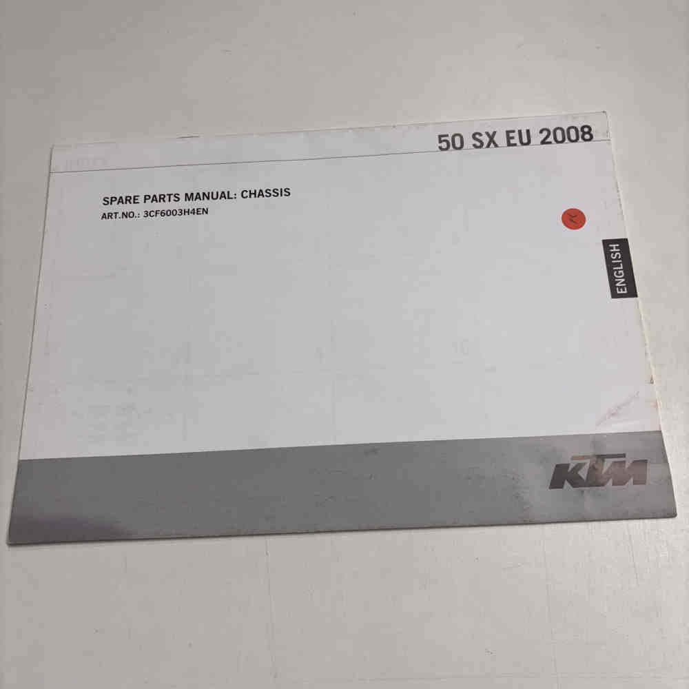 KTM SX 50 EU 2008 3CF6003H4EN Ersatzteil-Katalog gebraucht
