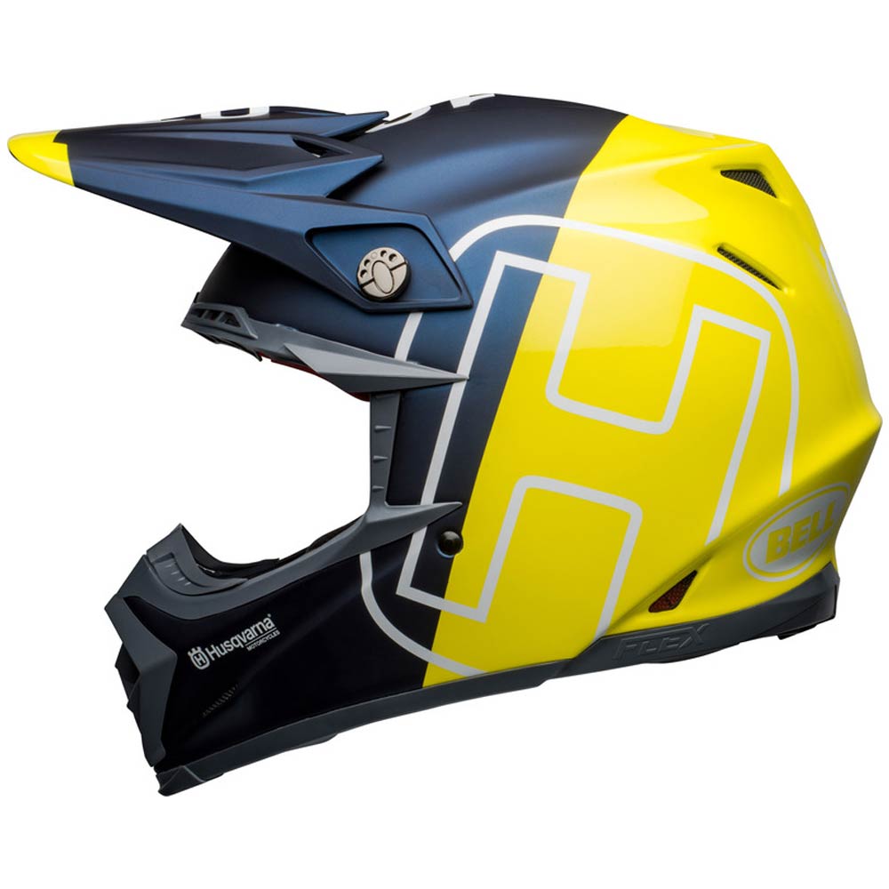 BELL Moto-9 Flex Husqvarna Gotland Motocross Helm blau gelb