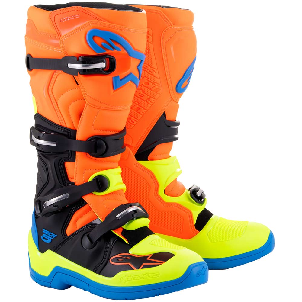 ALPINESTARS Tech 7 Motocross Stiefel orange blau gelb ALPINESTARS Tech 7 Motocross Stiefel orange blau gelb