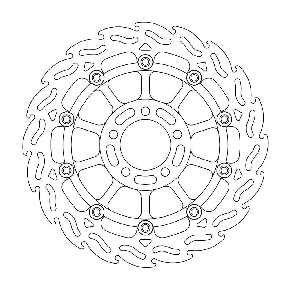 MOTO-MASTER Bremsscheibe Flame vorne rechts schwarz