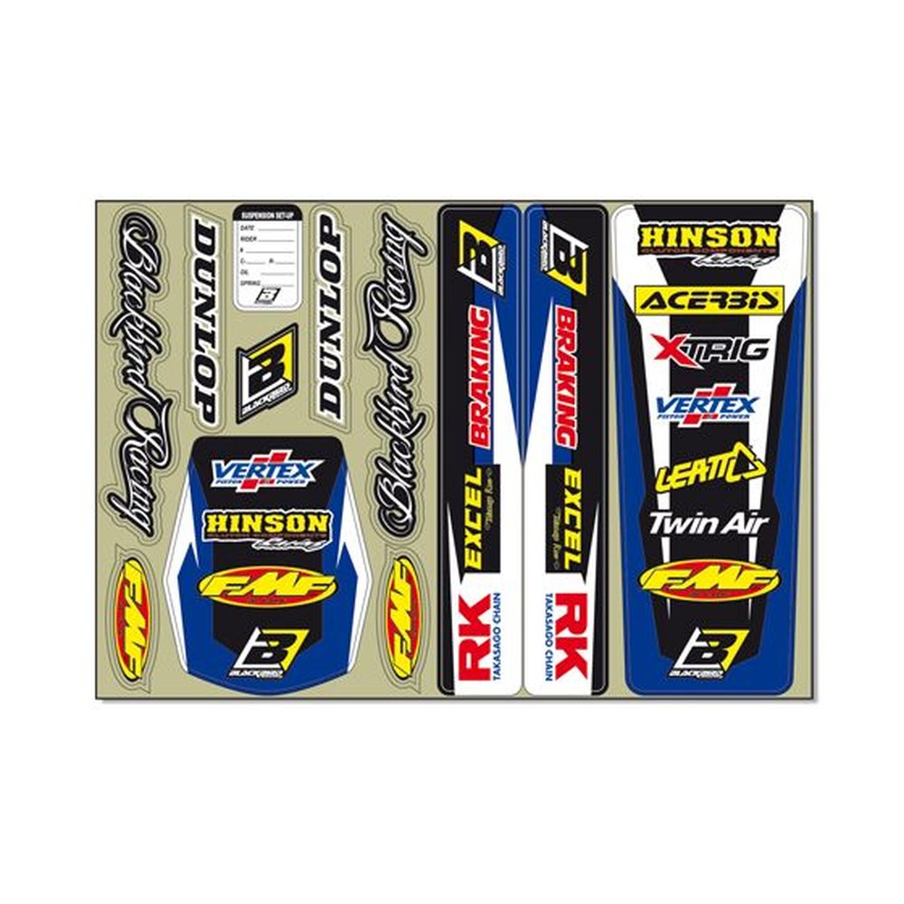 BLACKBIRD RACING Decal Logo Aufkleber-Set blau