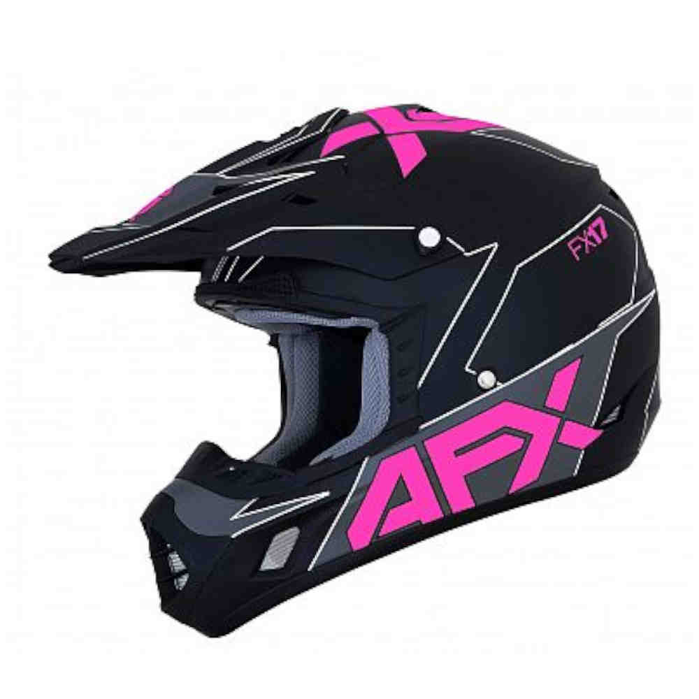 AFX FX-17 Motocross Helm matt schwarz pink AFX FX-17 Motocross Helm matt schwarz pink