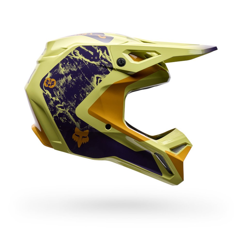 FOX V1 IMAGE PRINT Motocross Helm Pear Gelb