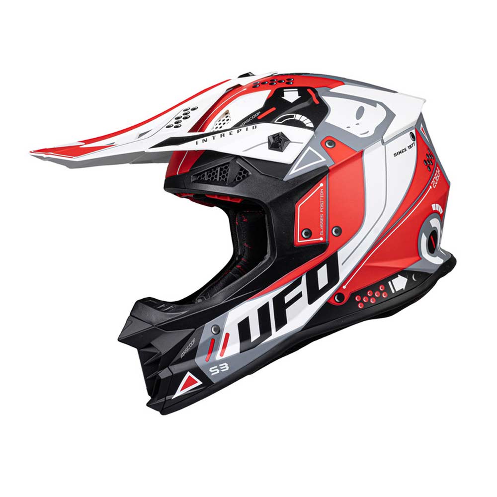 UFO Intrepid Motocross Helm rot weiss