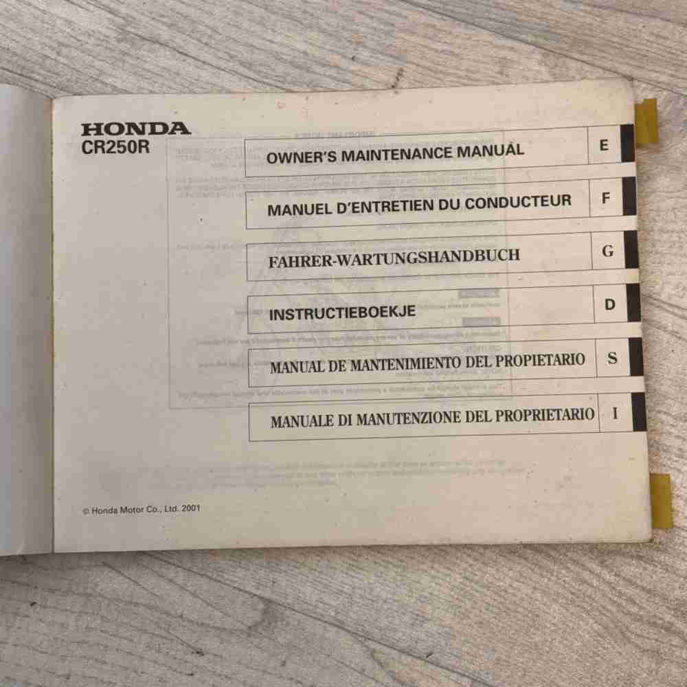 HONDA CR 250 R 2000 Original OEM 69KZ3680 00X69-KZ3-6801 Motorrad-Handbuch gebraucht