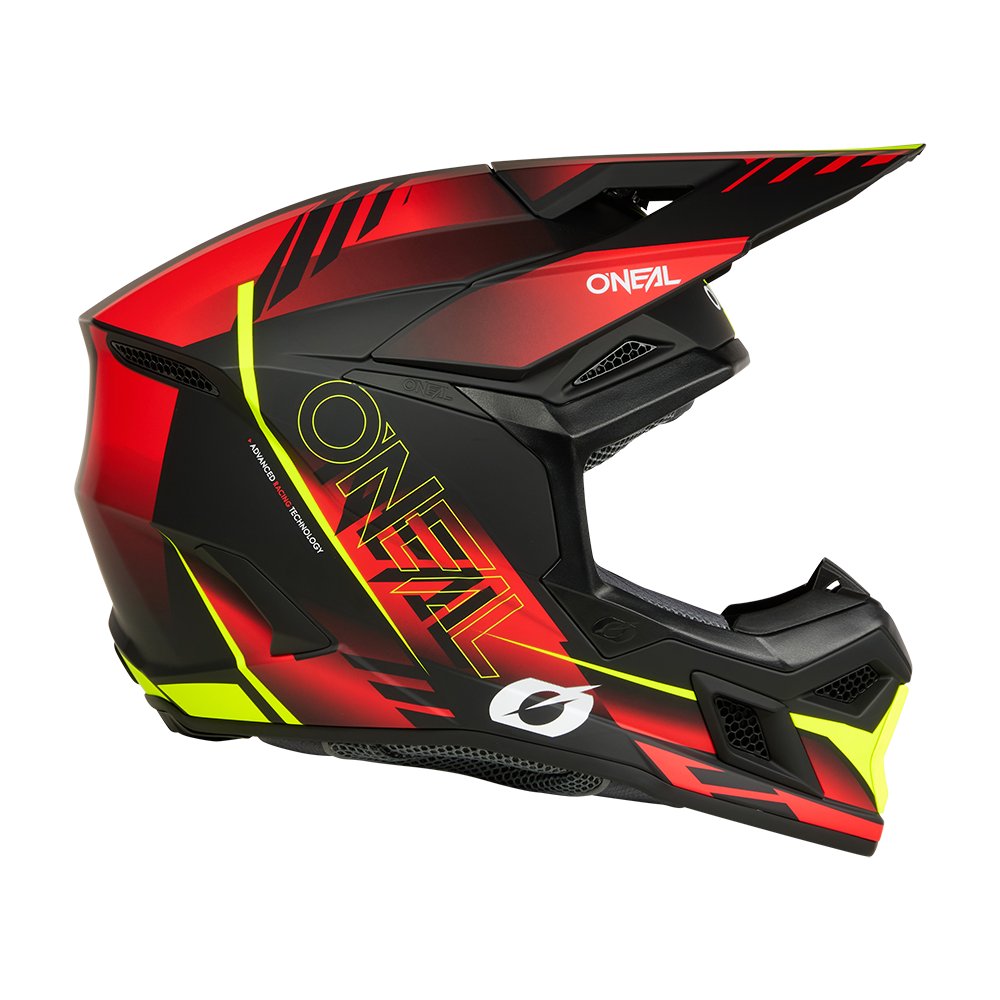 ONEAL 3SRS Motocross Helm Haze schwarz/rot/neon gelb