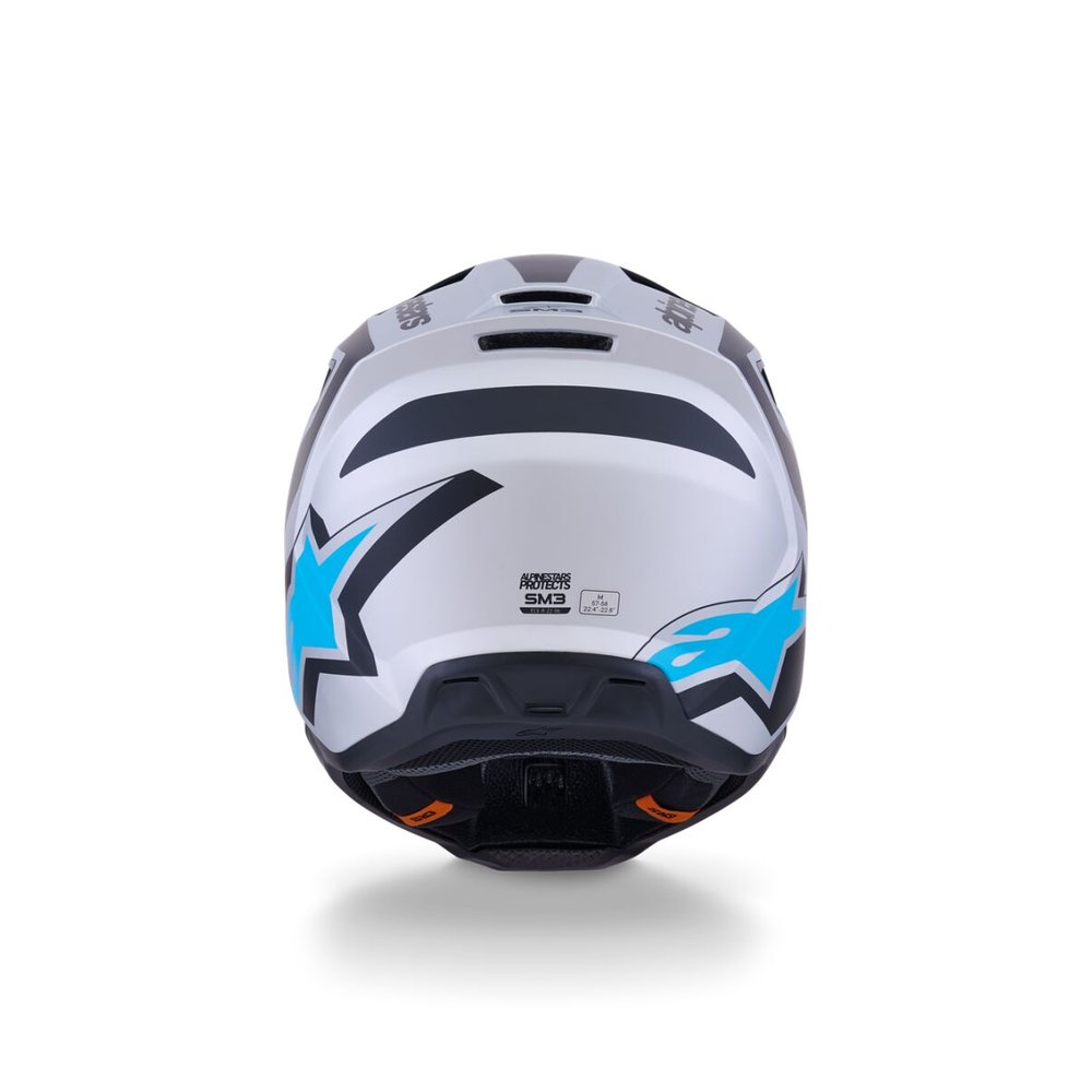 ALPINESTARS Supertech M3 Heat Motocross Helm silber/blau/schwarz ALPINESTARS Supertech M3 Heat Motocross Helm silber/blau/schwarz
