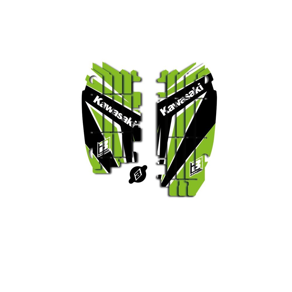 BLACKBIRD RACING Replica Kühlerschutz-Dekorsatz Aufkleber Kawasaki KXF