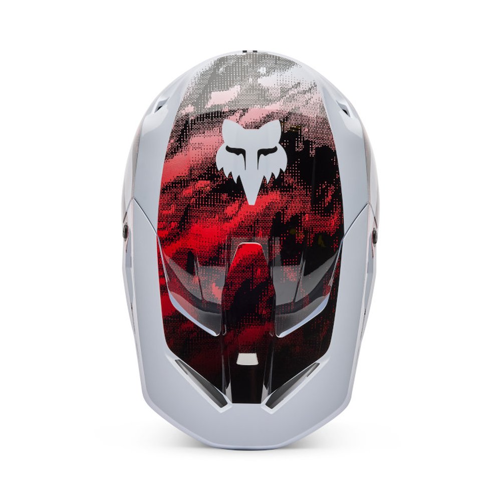 FOX V1 KAIROS Motocross Helm Weiss/Neon Rot