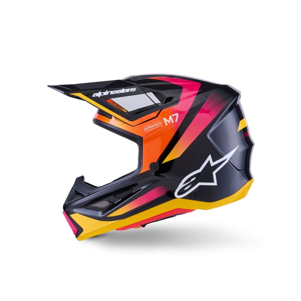 ALPINESTARS Supertech M7 Rise Motocross Helm schwarz/gelb/pink ALPINESTARS Supertech M7 Rise Motocross Helm schwarz/gelb/pink