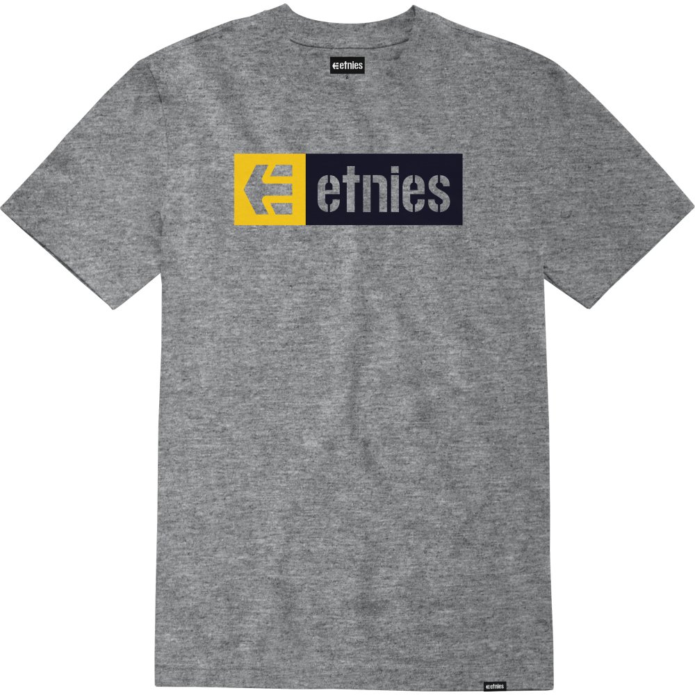 ETNIES New Box S/S Tee T-Shirt grau schwarz gelb