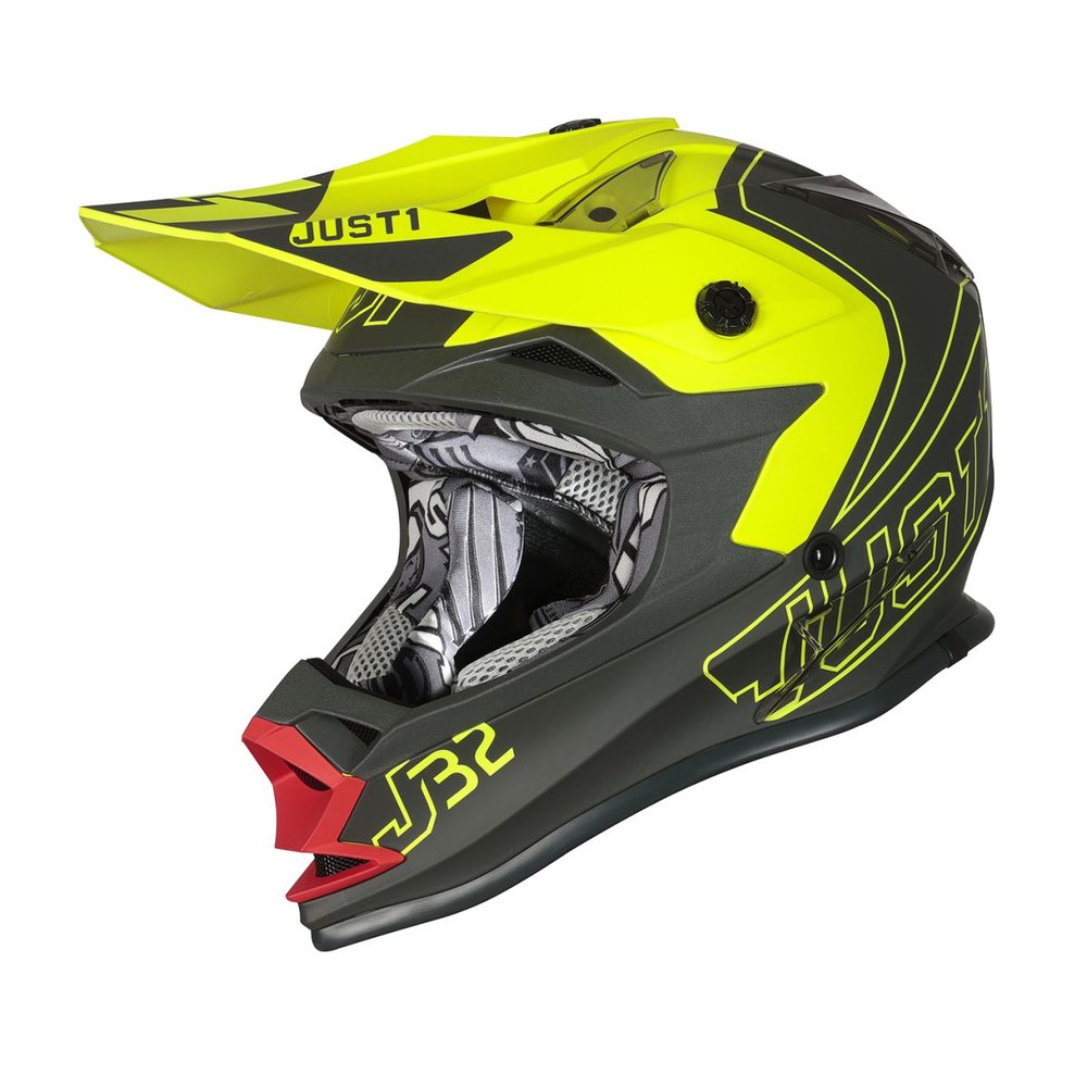 JUST1 J32 Pro Vertigo Kinder Motocross Helm grau rot gelb