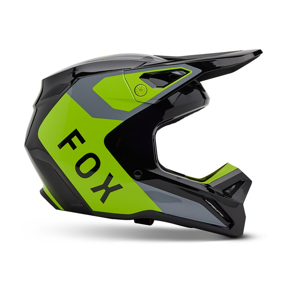 FOX V1 LEAN HELMET Motocross Helm Grau/Gelb
