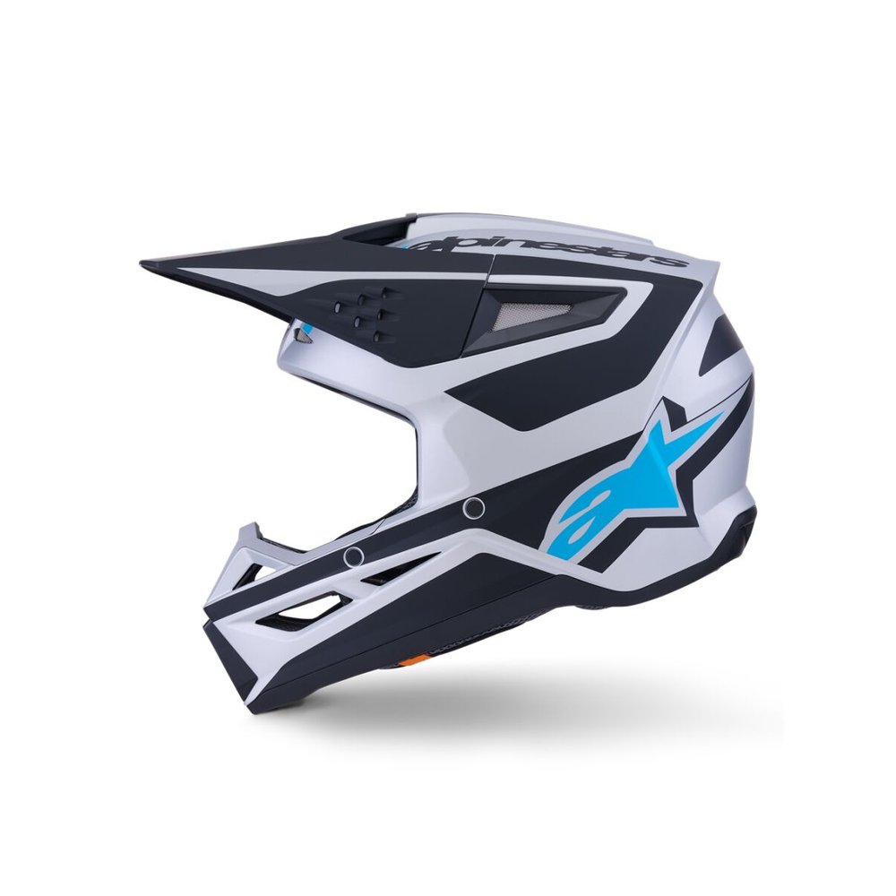 ALPINESTARS Supertech M3 Heat Motocross Helm silber/blau/schwarz ALPINESTARS Supertech M3 Heat Motocross Helm silber/blau/schwarz