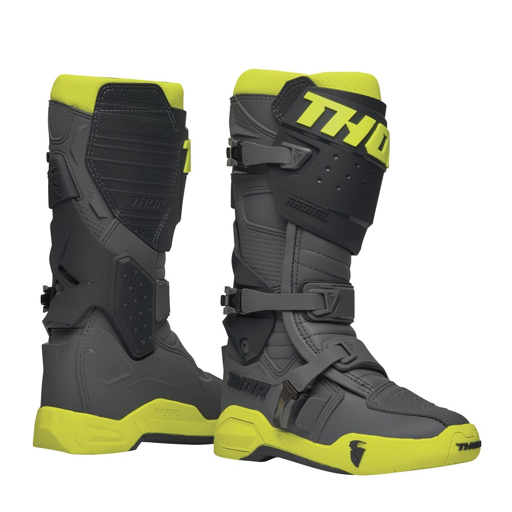 THOR Radial Motocross Stiefel grau gelb THOR Radial Motocross Stiefel grau gelb