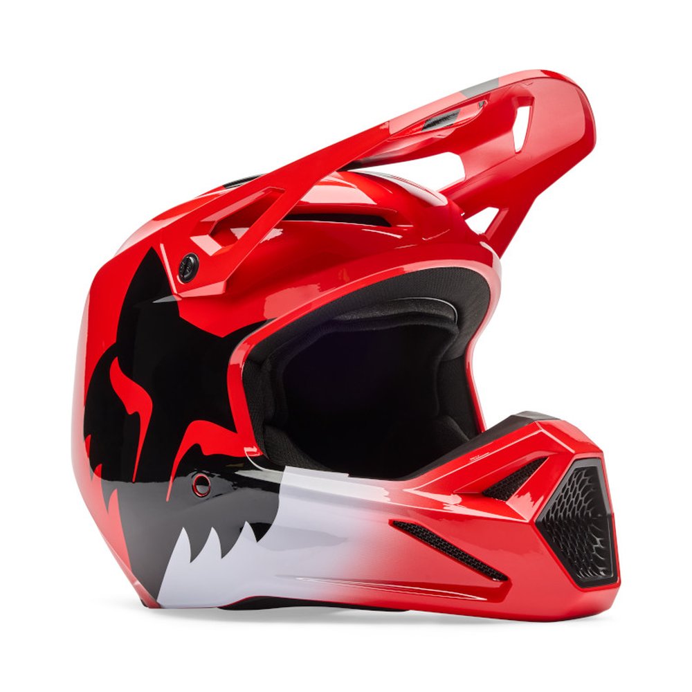 FOX YOUTH V1 SHIELD HELMET Motocross Helm für Kinder Neon Rot