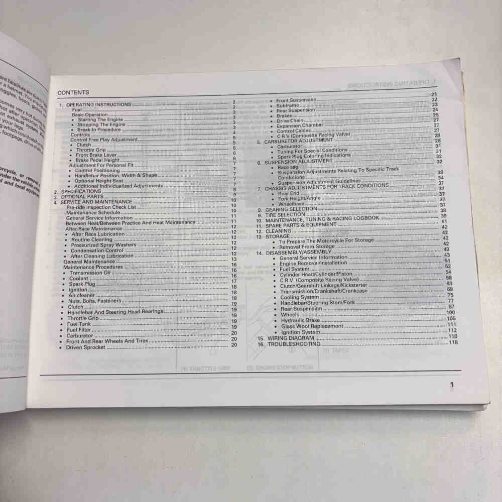 HONDA CR 250 R 1994 69KZ3600 00X69-KZ3-6000 Motorrad-Handbuch gebraucht