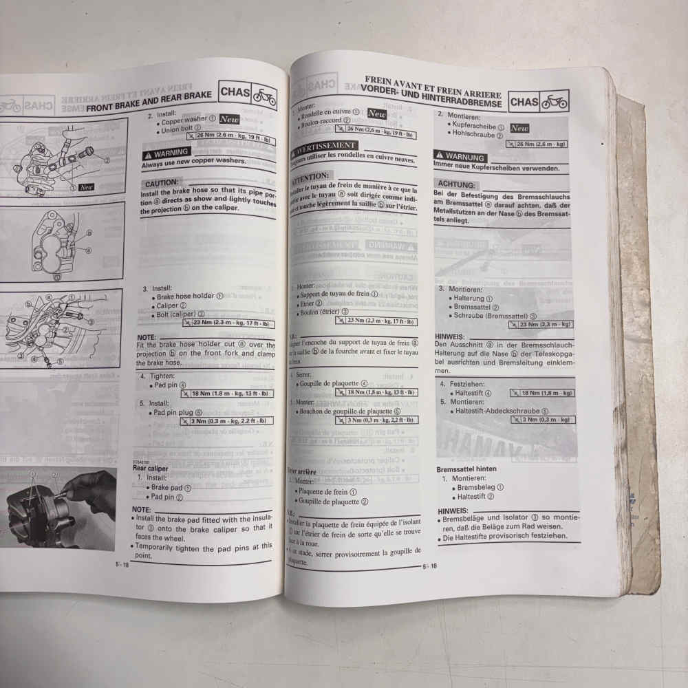 YAMAHA WR 400 F (K) 5BF-28199-80 Motorrad-Handbuch gebraucht