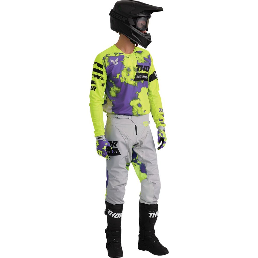 THOR Launchmode Bleach Motocross Hose grau/acid neon gelb