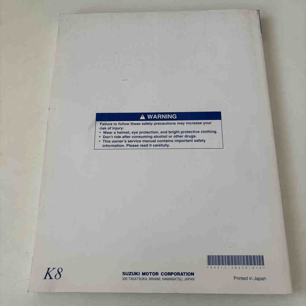 SUZUKI RM-Z 450 2008 99011-28H50-01A Motorrad-Handbuch gebraucht