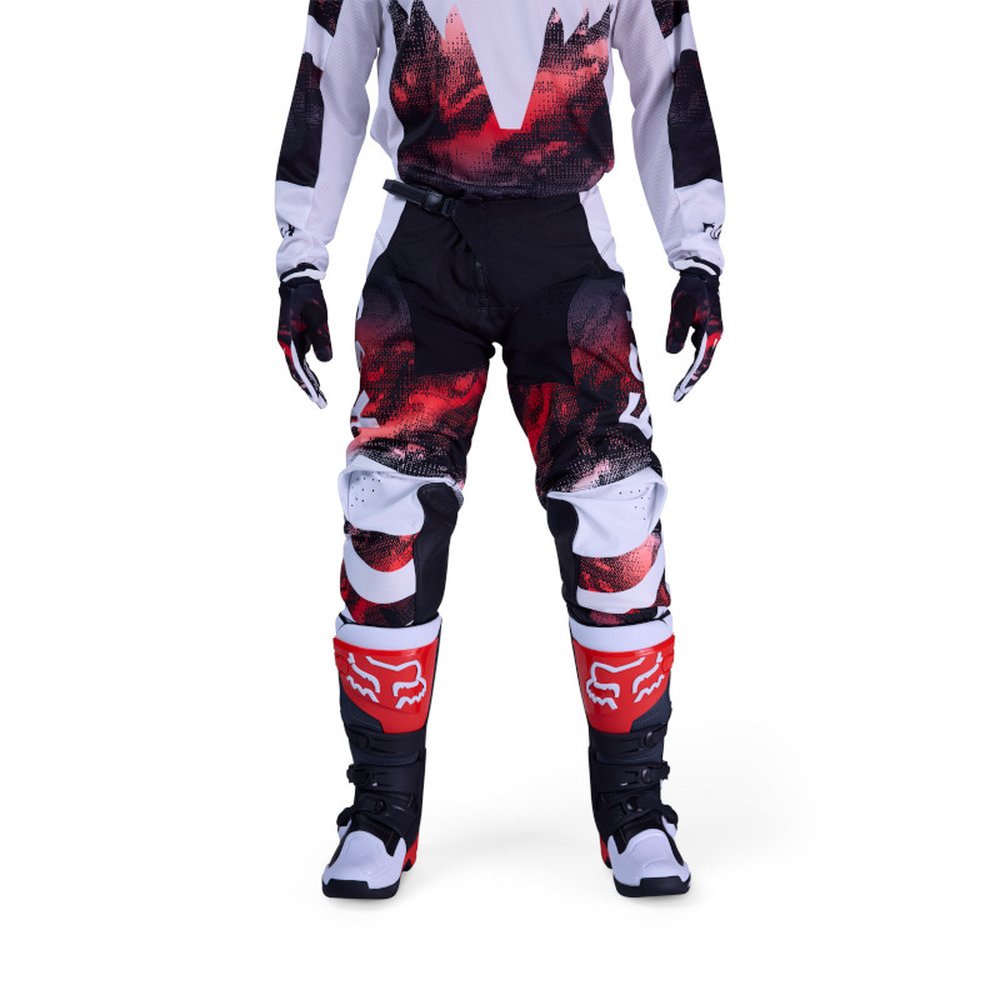FOX 180 KAIROS PANT Motocross Hose Weiss/Neon Rot